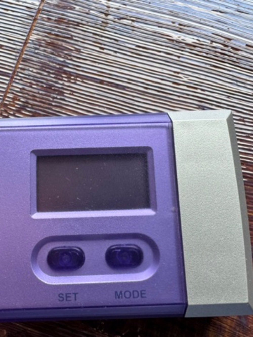 Travel clock , great condition , battery operated, purple durable cover/stand